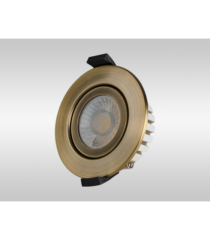 Copake 7W Triac Dimmable CCT LED Fire Rated Adjustable Downlight Antique Brass Cut Out: 70mm 700lm 60° DRIVER INC. IP65 -13