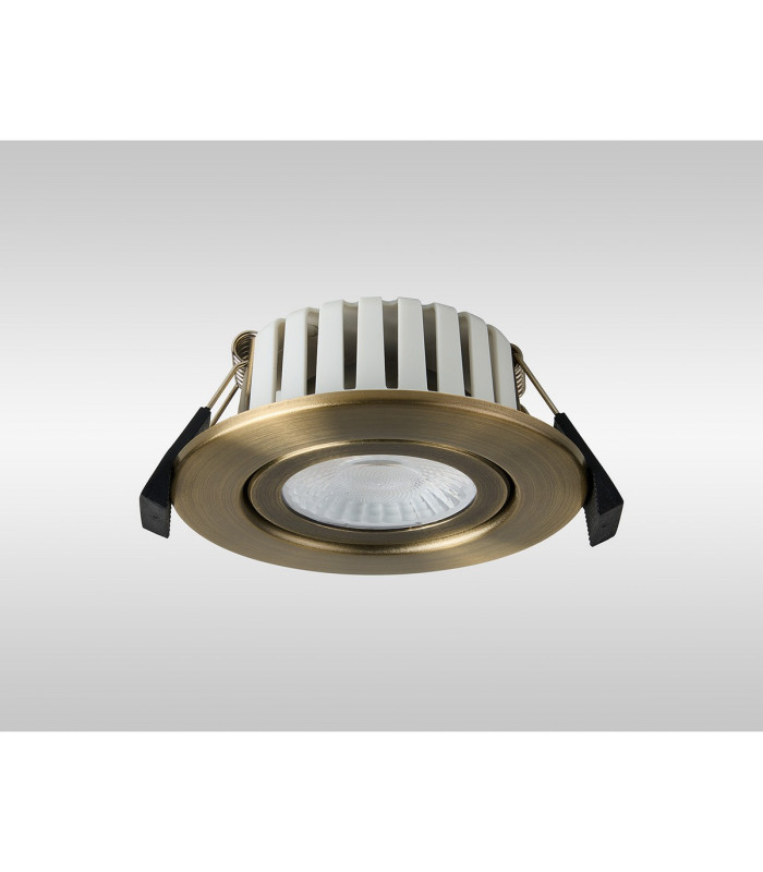 Copake 7W Triac Dimmable CCT LED Fire Rated Adjustable Downlight Antique Brass Cut Out: 70mm 700lm 60° DRIVER INC. IP65 -14