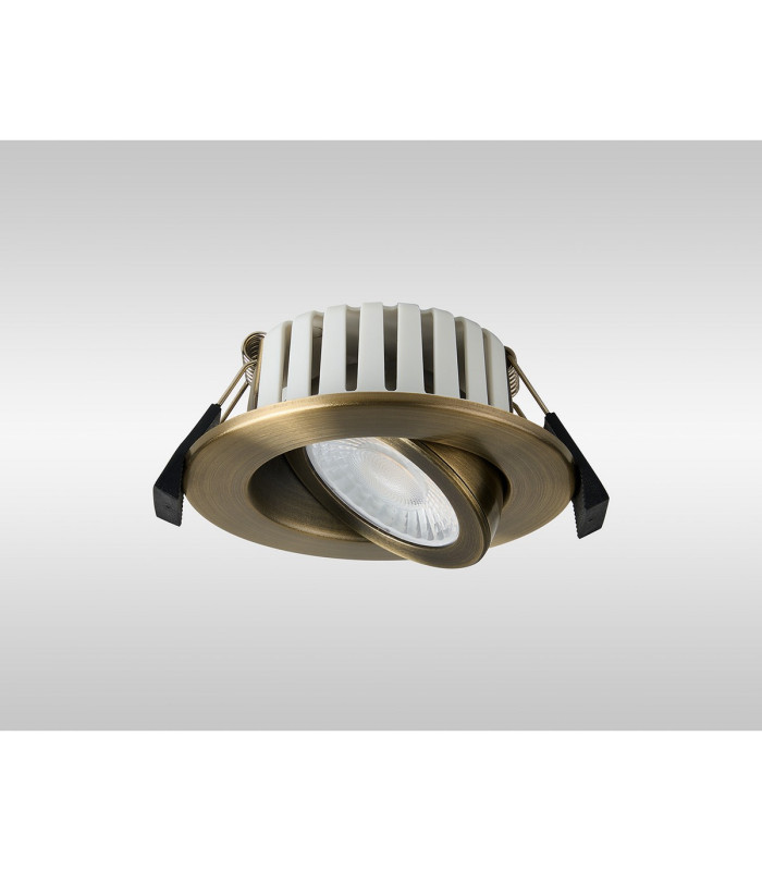 Copake 7W Triac Dimmable CCT LED Fire Rated Adjustable Downlight Antique Brass Cut Out: 70mm 700lm 60° DRIVER INC. IP65 -15