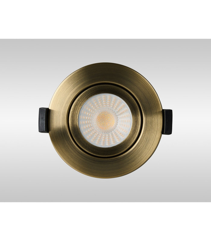Copake 7W Triac Dimmable CCT LED Fire Rated Adjustable Downlight Antique Brass Cut Out: 70mm 700lm 60° DRIVER INC. IP65 -16