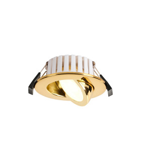 Copake 7W Triac Dimmable CCT LED Fire Rated Adjustable Downlight Brass Cut Out: 70mm 700lm 60° DRIVER INC. IP65 -1
