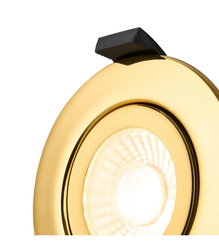 Copake 7W Triac Dimmable CCT LED Fire Rated Adjustable Downlight Brass Cut Out: 70mm 700lm 60° DRIVER INC. IP65 -6