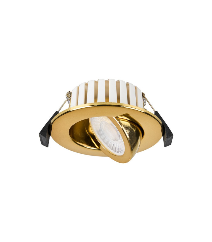 Copake 7W Triac Dimmable CCT LED Fire Rated Adjustable Downlight Brass Cut Out: 70mm 700lm 60° DRIVER INC. IP65 -10