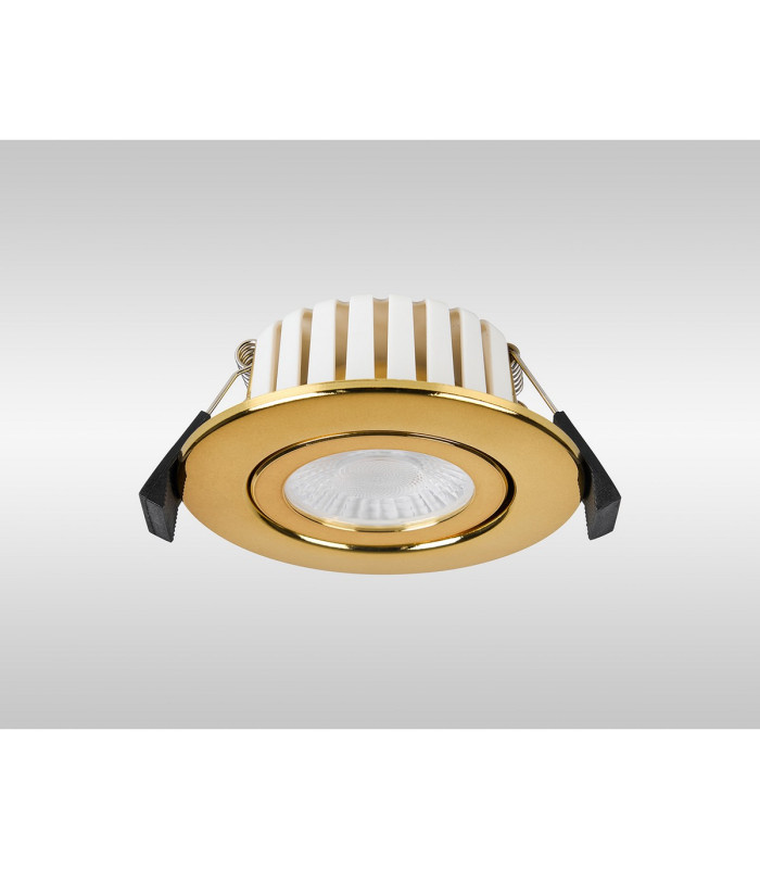 Copake 7W Triac Dimmable CCT LED Fire Rated Adjustable Downlight Brass Cut Out: 70mm 700lm 60° DRIVER INC. IP65 -15
