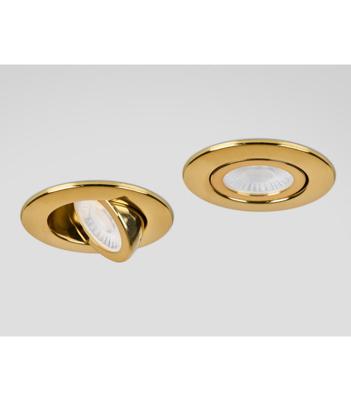 Copake 7W Triac Dimmable CCT LED Fire Rated Adjustable Downlight Brass Cut Out: 70mm 700lm 60° DRIVER INC. IP65 -16