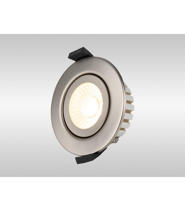 Copake 7W Triac Dimmable CCT LED Fire Rated Adjustable Downlight Brushed Nickel Cut Out: 70mm 700lm 60° DRIVER INC IP65 -13