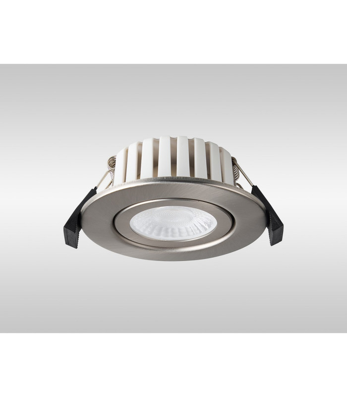 Copake 7W Triac Dimmable CCT LED Fire Rated Adjustable Downlight Brushed Nickel Cut Out: 70mm 700lm 60° DRIVER INC IP65 -15