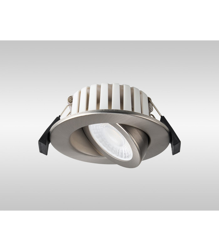 Copake 7W Triac Dimmable CCT LED Fire Rated Adjustable Downlight Brushed Nickel Cut Out: 70mm 700lm 60° DRIVER INC IP65 -16