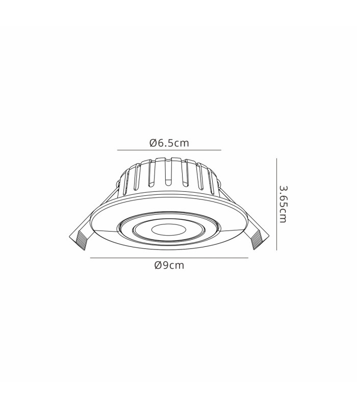 Copake 7W Triac Dimmable CCT LED Fire Rated Adjustable Downlight Matt Black Cut Out: 70mm 700lm 60° DRIVER INC. IP65 -2