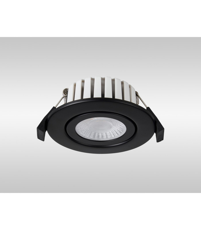 Copake 7W Triac Dimmable CCT LED Fire Rated Adjustable Downlight Matt Black Cut Out: 70mm 700lm 60° DRIVER INC. IP65 -15