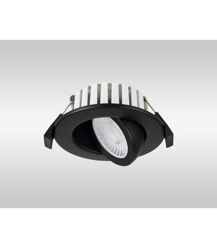 Copake 7W Triac Dimmable CCT LED Fire Rated Adjustable Downlight Matt Black Cut Out: 70mm 700lm 60° DRIVER INC. IP65 -16