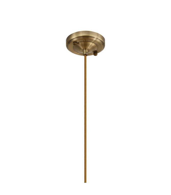 Moravia 35cm 1 Light Braided Pendant Round Tiered Metal Shade Antique Brass/Golden Brown/Beige/Gold-6