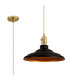Moravia 35cm 1 Light Braided Pendant Round Tiered Metal Shade Brass/Pale Gold/Matt Black/Gold-1