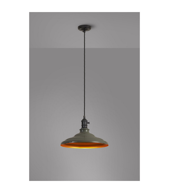 Moravia 35cm 1 Light Braided Pendant Round Tiered Metal Shade Satin Black/Black/Polished Grey/Gold-3