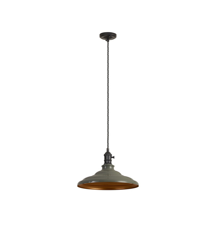 Moravia 35cm 1 Light Braided Pendant Round Tiered Metal Shade Satin Black/Black/Polished Grey/Gold-5