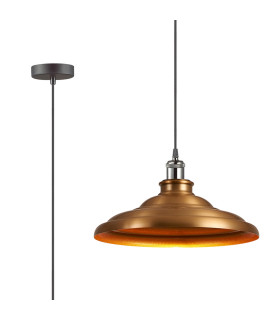 Moravia 35cm 1 Light Knurled Pendant Round Tiered Metal Shade Gun Metal/Black/Brass/Gold-1