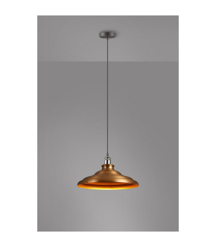 Moravia 35cm 1 Light Knurled Pendant Round Tiered Metal Shade Gun Metal/Black/Brass/Gold-3
