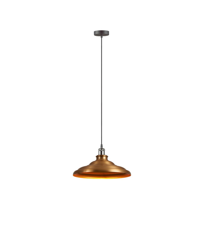 Moravia 35cm 1 Light Knurled Pendant Round Tiered Metal Shade Gun Metal/Black/Brass/Gold-4