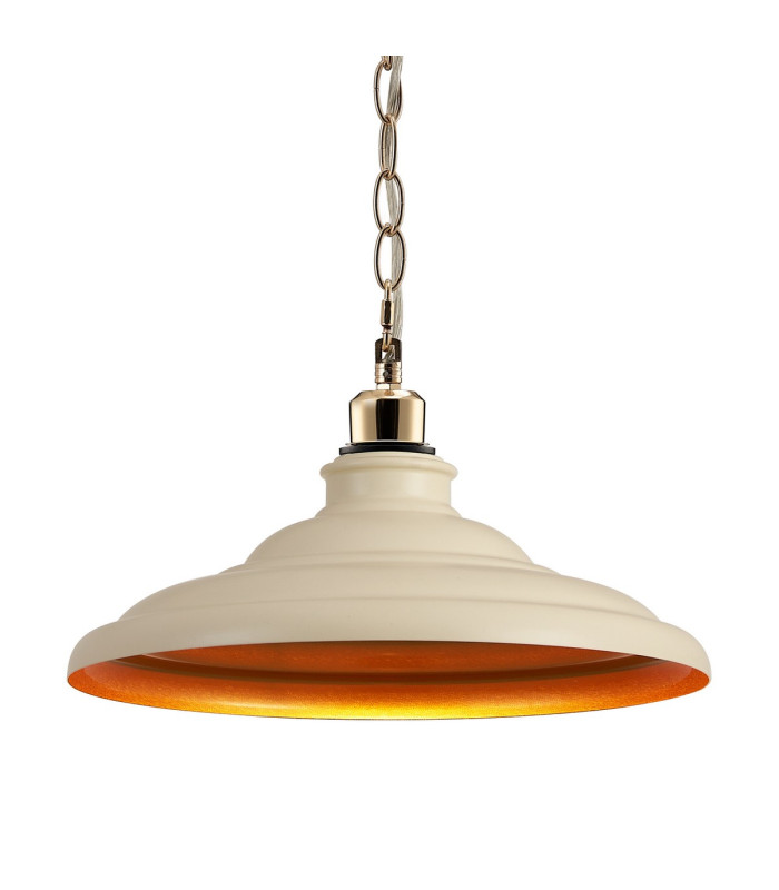 Moravia 35cm 1 Light Pendant Round Tiered Metal Shade French Gold/Beige/Gold-7