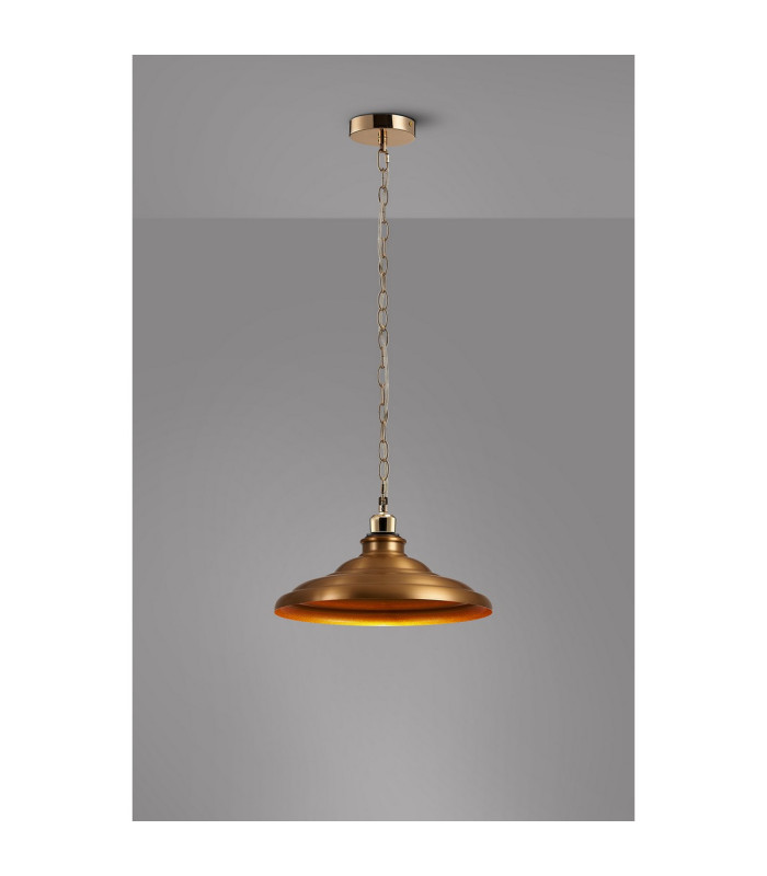 Moravia 35cm 1 Light Pendant Round Tiered Metal Shade French Gold/Brass/Gold-3