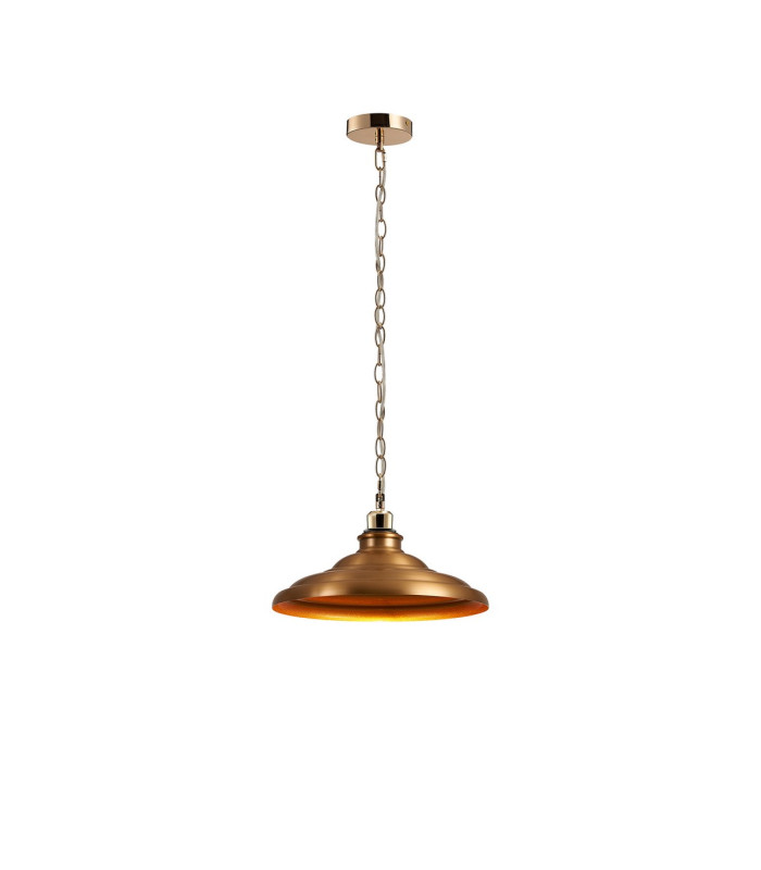 Moravia 35cm 1 Light Pendant Round Tiered Metal Shade French Gold/Brass/Gold-4