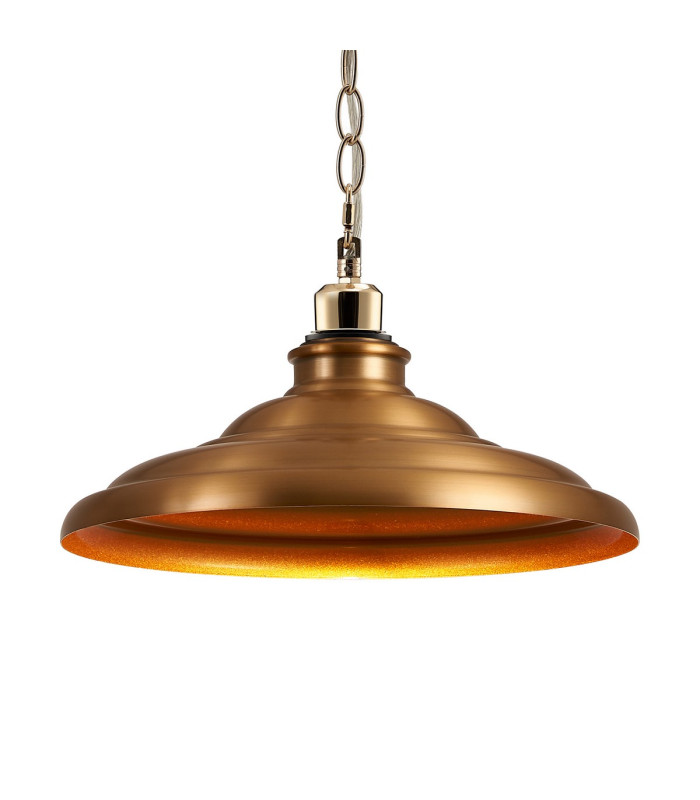Moravia 35cm 1 Light Pendant Round Tiered Metal Shade French Gold/Brass/Gold-7