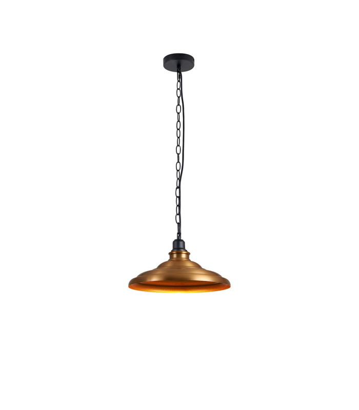 Moravia 35cm 1 Light Pendant Round Tiered Metal Shade Matt Black/Brass/Gold-4