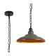 Moravia 35cm 1 Light Pendant Round Tiered Metal Shade Matt Black/Polished Grey/Gold-1