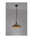 Moravia 35cm 1 Light Pendant Round Tiered Metal Shade Matt Black/Polished Grey/Gold-3