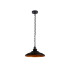 Moravia 35cm 1 Light Pendant Round Tiered Metal Shade Matt Black/Matt Black/Gold-4