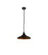Moravia 35cm 1 Light Pendant Round Tiered Metal Shade Matt Black/Matt Black/Gold-5
