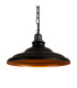 Moravia 35cm 1 Light Pendant Round Tiered Metal Shade Matt Black/Matt Black/Gold-7