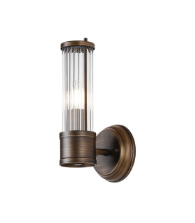 Fairport 1 Light Glass Rod Wall E14 IP44 Bronze/Clear Glass Rods-1