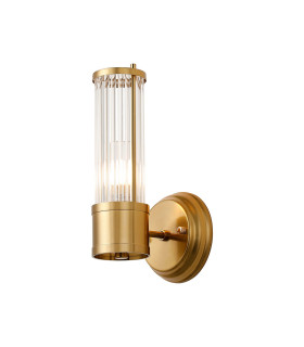 Fairport 1 Light Glass Rod Wall E14 IP44 Gold/Clear Glass Rods-1