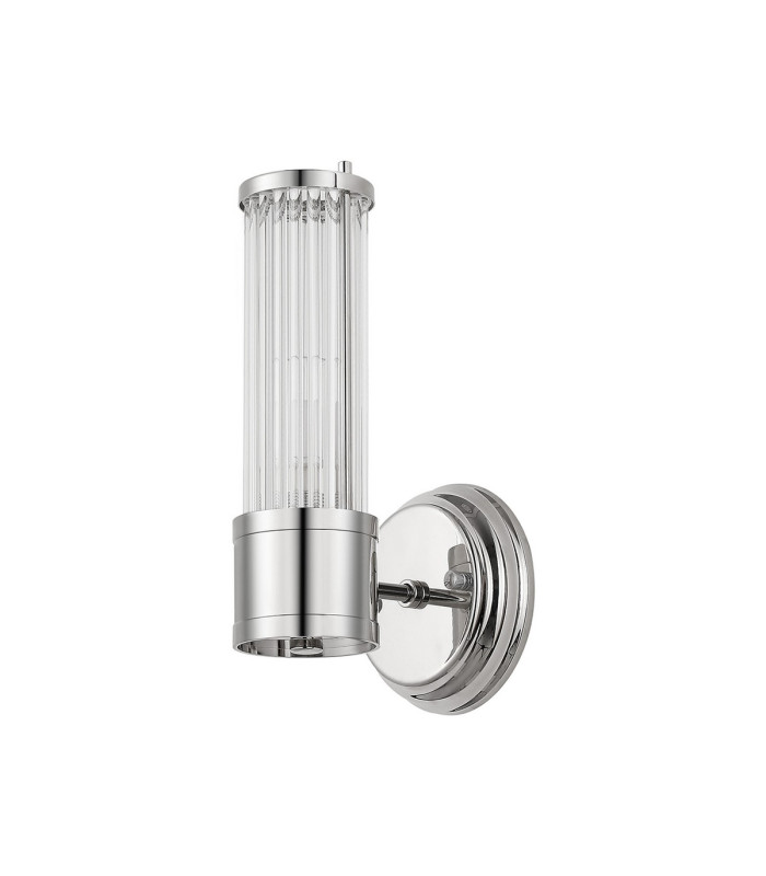 Fairport 1 Light Glass Rod Wall E14 IP44 Polished Nickel/Clear Glass Rods-4