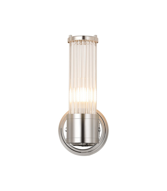 Fairport 1 Light Glass Rod Wall E14 IP44 Polished Nickel/Clear Glass Rods-5