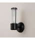 Fairport 1 Light Glass Rod Wall E14 IP44 Satin Black/Clear Glass Rods-10