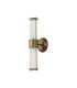Fairport 2 Light Glass Rod Wall Up & Down E14 IP44 Antique Brass/Clear Glass Rods-4