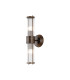 Fairport 2 Light Glass Rod Wall Up & Down E14 IP44 Bronze/Clear Glass Rods-1