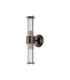 Fairport 2 Light Glass Rod Wall Up & Down E14 IP44 Bronze/Clear Glass Rods-4