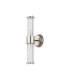 Fairport 2 Light Glass Rod Wall Up & Down E14 IP44 Polished Nickel/Clear Glass Rods-4