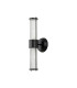 Fairport 2 Light Glass Rod Wall Up & Down E14 IP44 Satin Black-4