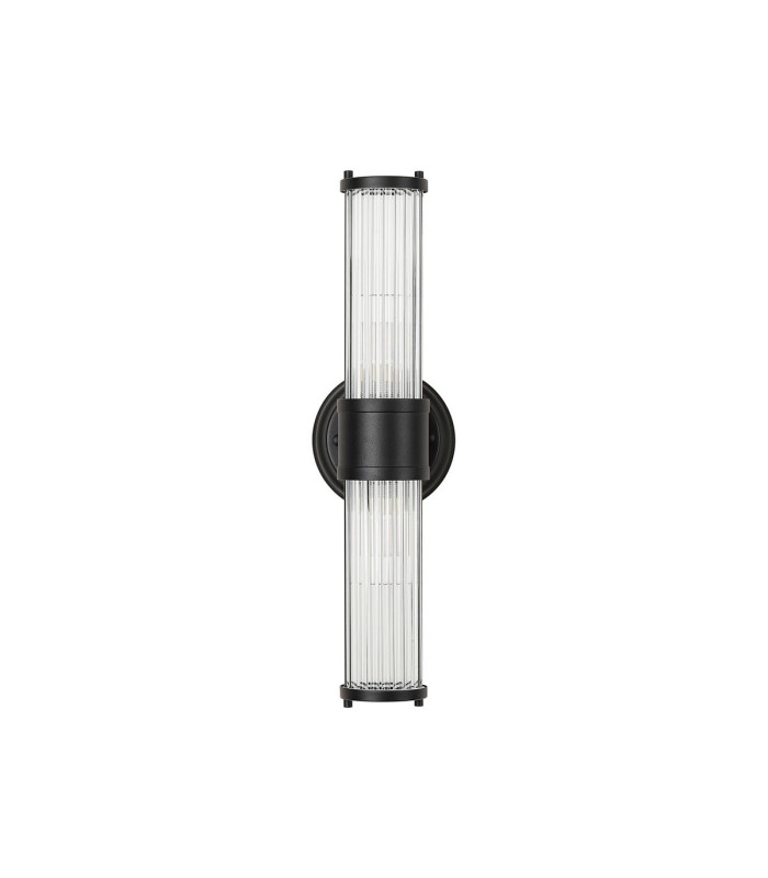 Fairport 2 Light Glass Rod Wall Up & Down E14 IP44 Satin Black-9