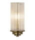 Fairport 2 Light Glass Rod Wall E14 IP44 Antique Brass/Clear Glass Rods-7