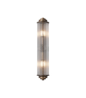 Fairport 2 Light Glass Rod Wall E14 IP44 Bronze/Clear Glass Rods-1