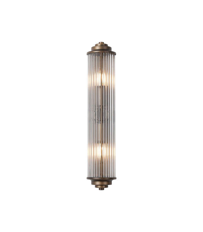 Fairport 2 Light Glass Rod Wall E14 IP44 Bronze/Clear Glass Rods-1