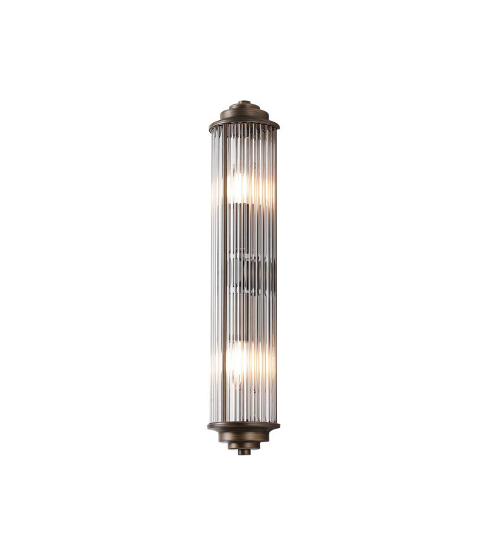 Fairport 2 Light Glass Rod Wall E14 IP44 Bronze/Clear Glass Rods-5