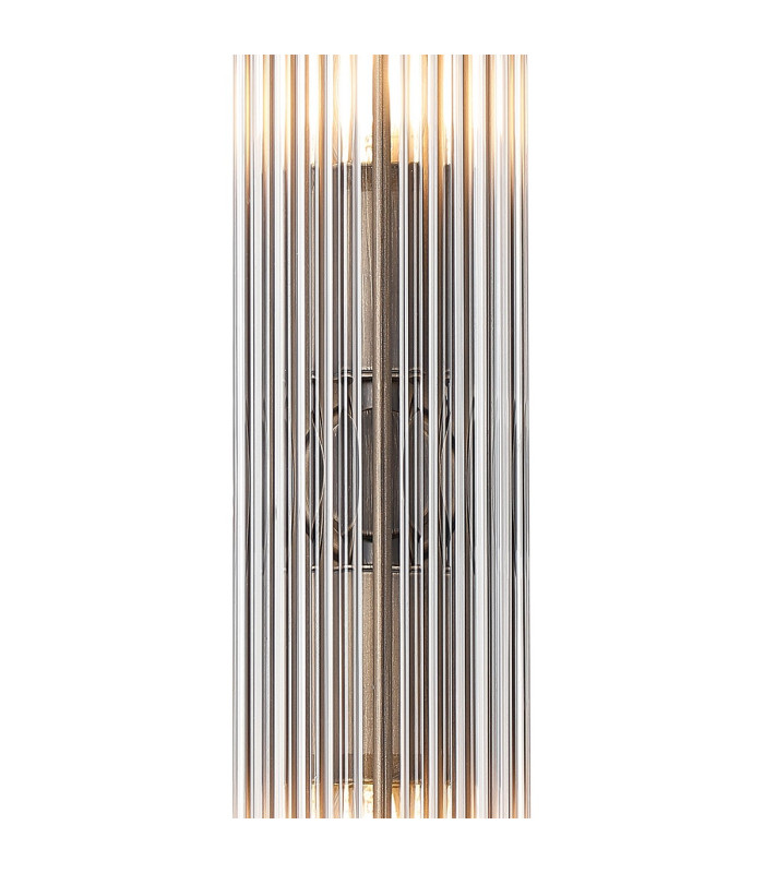 Fairport 2 Light Glass Rod Wall E14 IP44 Bronze/Clear Glass Rods-6