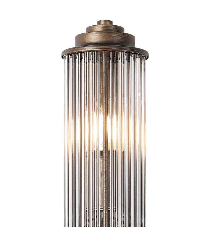 Fairport 2 Light Glass Rod Wall E14 IP44 Bronze/Clear Glass Rods-7
