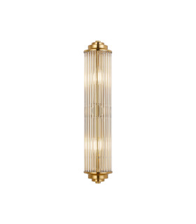 Fairport 2 Light Glass Rod Wall E14 IP44 Gold/Clear Glass Rods-1